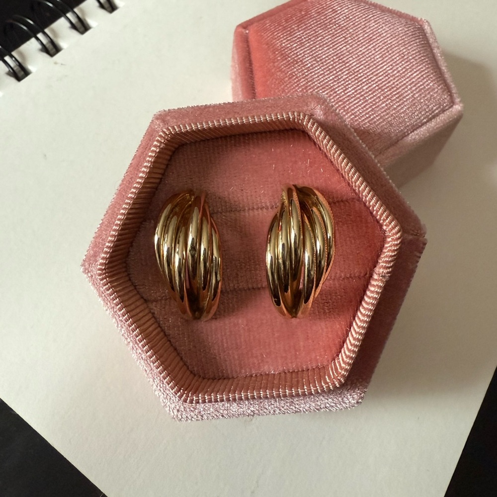 14k Gold Twisted Half-Hoop Earrings